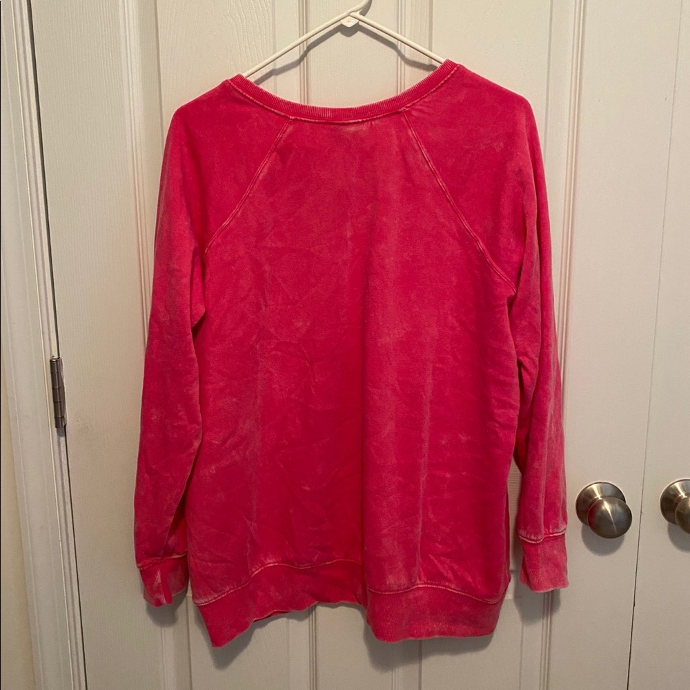 Torrid 00x Neon Pink Lace-Up Tunic Sweatshirt NWT - Picture 8 of 8